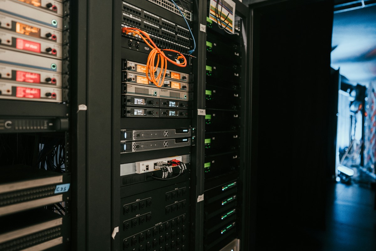A server and network rack — the kind of infrastructure we set up and manage for businesses