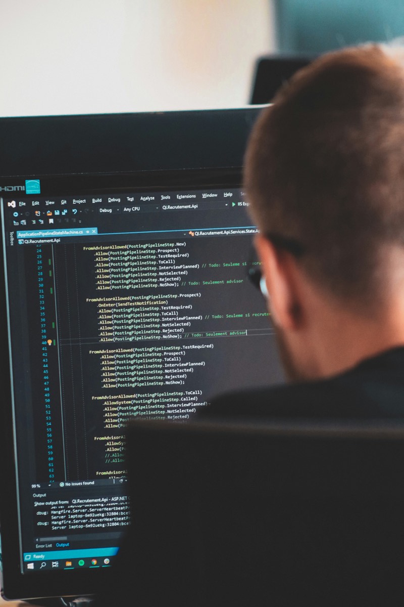 A developer building a website in a code editor